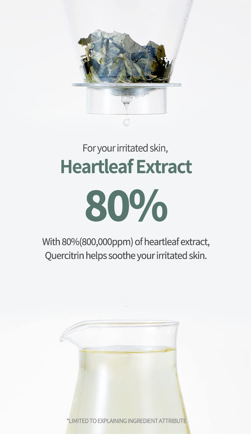 Heartleaf 80 Soothing Ampoule, Hydrating Facial Serum for Glass Skin, Hyaluronic Acid, Panthenol, Lightweight, Non-Greasy Formula, Korean Skincare, 1.01 Fl.Oz