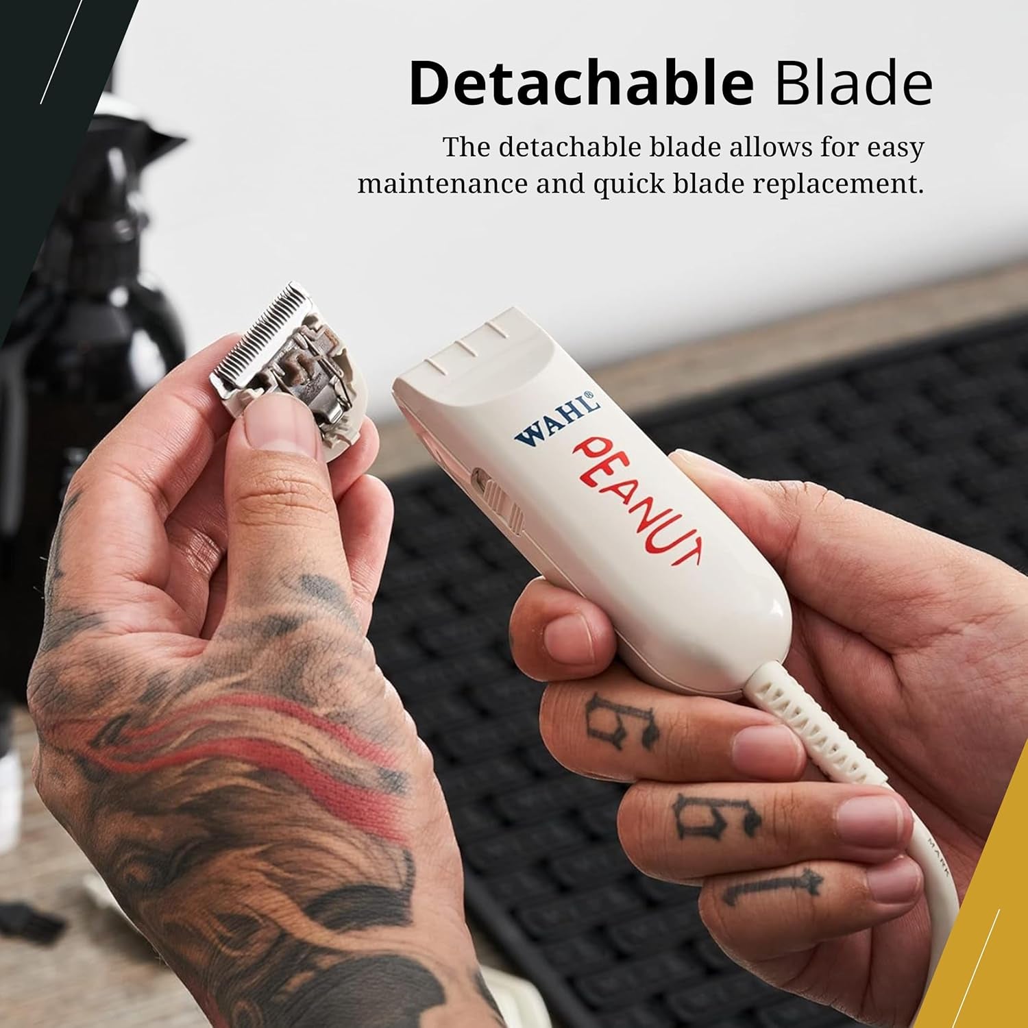 Peanut Corded Trimmer - Compact, Lightweight Powerful Rotary Motor Grooming Tool, with 4 Trimming Guides and Accessories