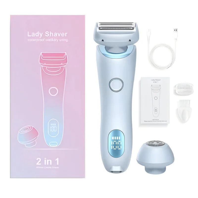 Electric Shaver for Women Painless Lady Razor Facial Hair Remover Wet and Dry Portable Bikini Trimmer for Face Armpit Legs Body